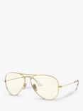 Ray-Ban RB3025 Women's Aviator Sunglasses, Gold