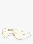 Ray-Ban RB3025 Women's Aviator Sunglasses, Gold