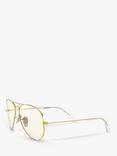 Ray-Ban RB3025 Women's Aviator Sunglasses, Gold