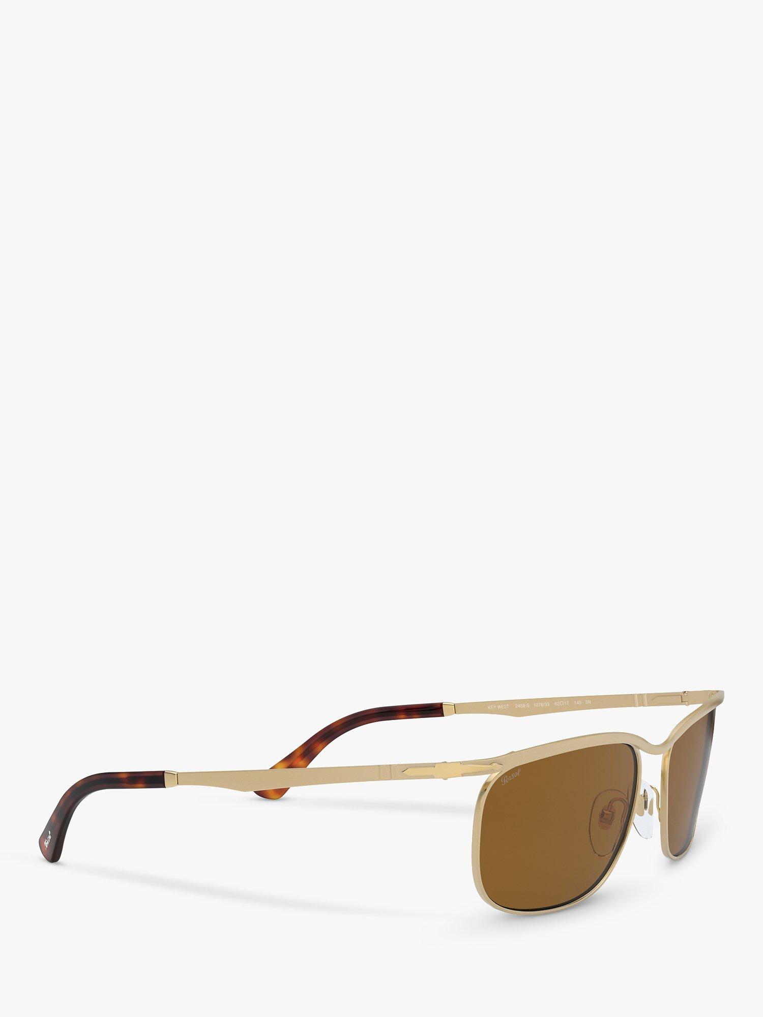 Product image 11 of 11, which shows Persol PO2458S Unisex Rectangular Sunglasses, Gold/Brown