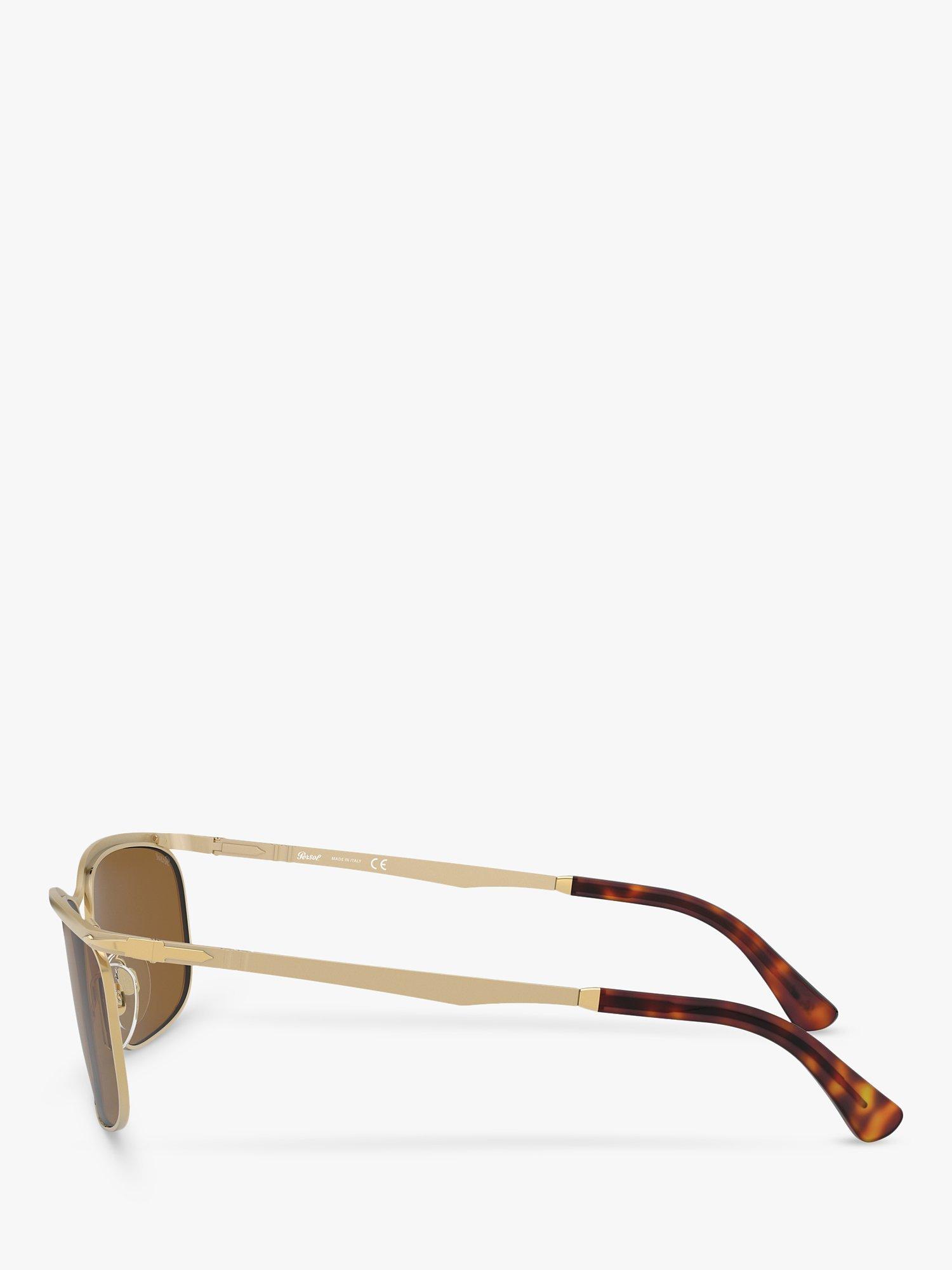 Product image 4 of 11, which shows Persol PO2458S Unisex Rectangular Sunglasses, Gold/Brown
