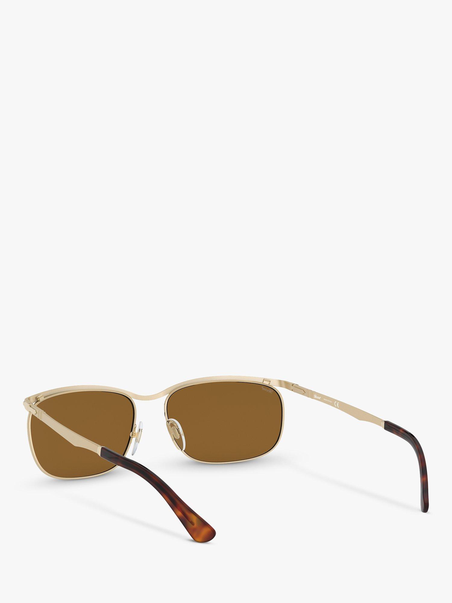Product image 6 of 11, which shows Persol PO2458S Unisex Rectangular Sunglasses, Gold/Brown