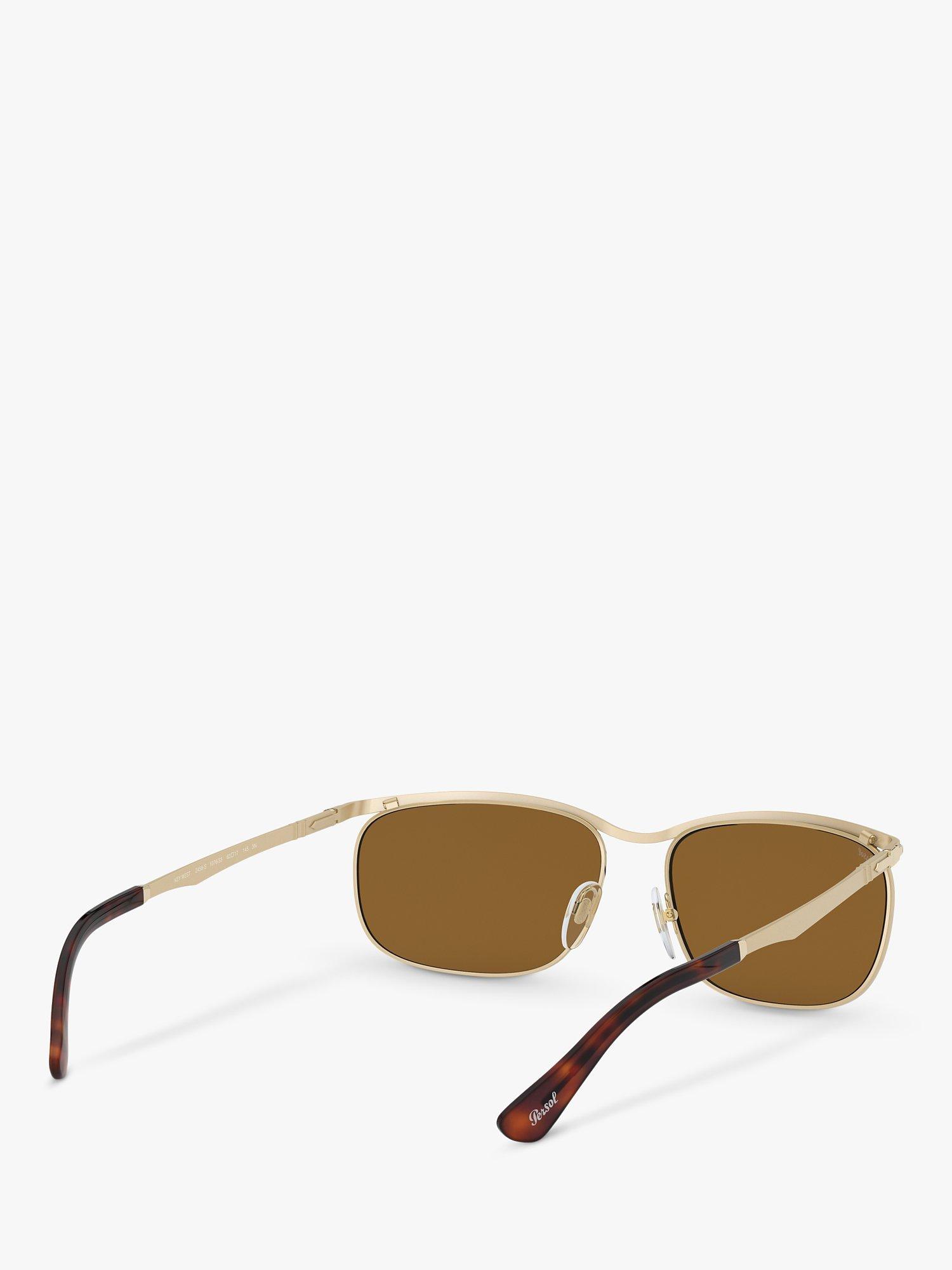 Product image 8 of 11, which shows Persol PO2458S Unisex Rectangular Sunglasses, Gold/Brown