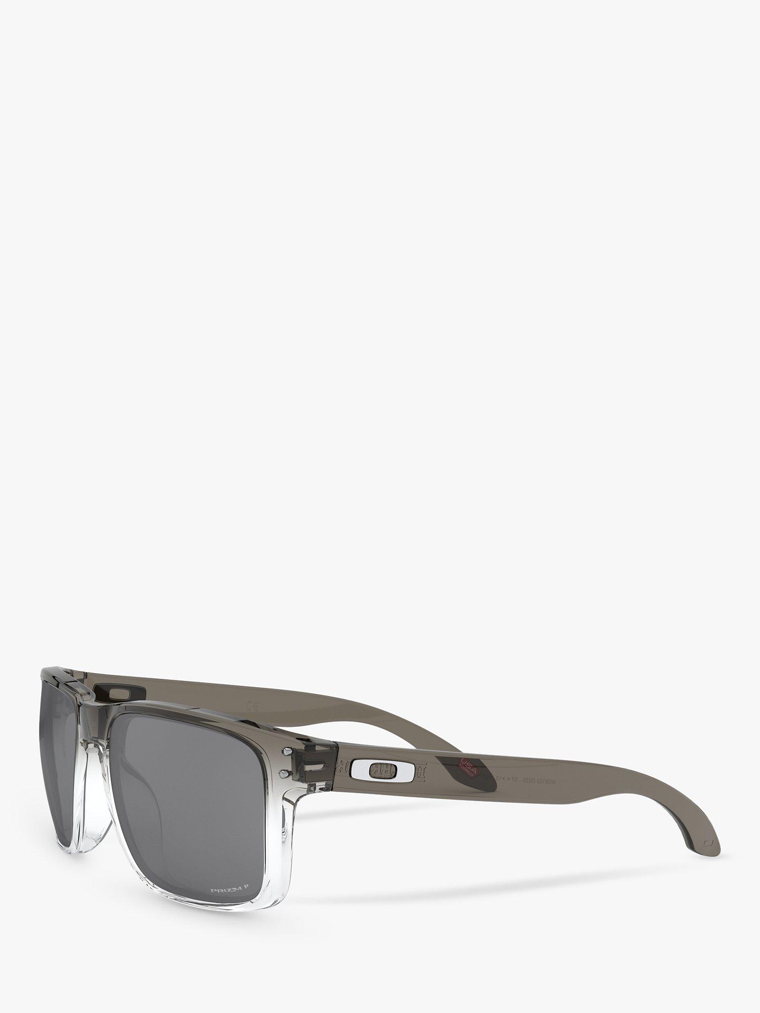 Product image 2 of 11, which shows Oakley OO9102 Men's Holbrook Prizm Polarised Square Sunglasses, Black Ombre/Grey