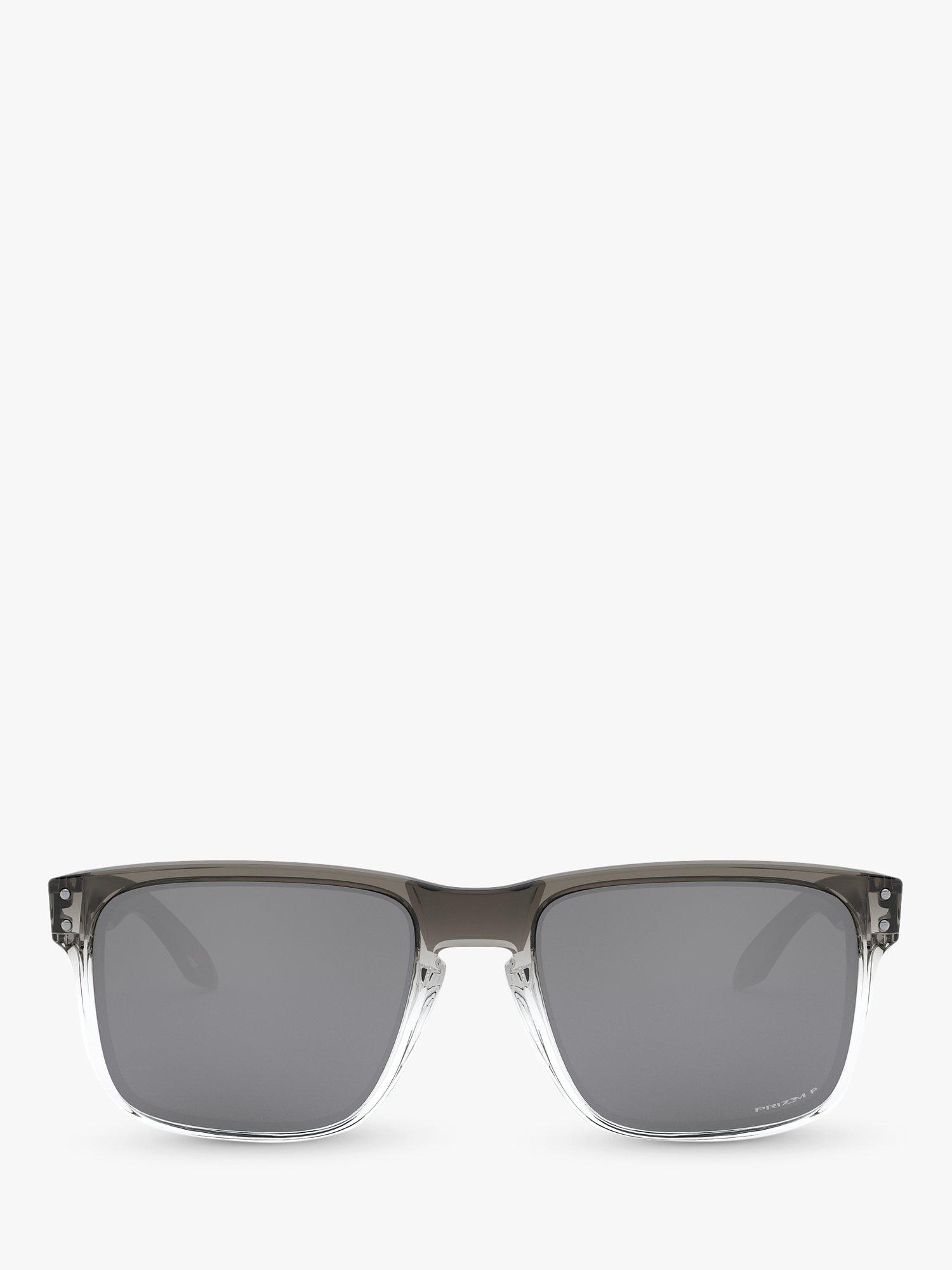 Product image 3 of 11, which shows Oakley OO9102 Men's Holbrook Prizm Polarised Square Sunglasses, Black Ombre/Grey