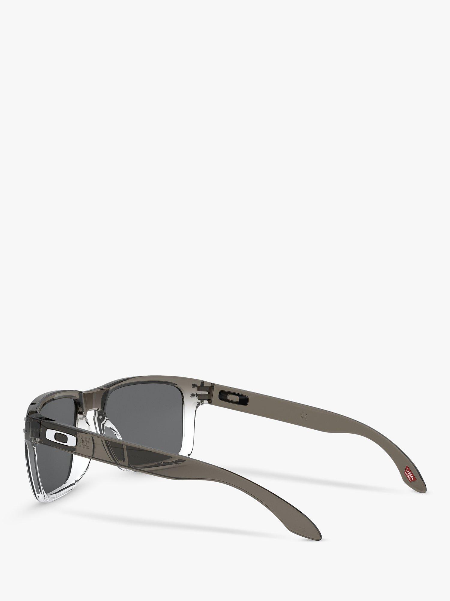 Product image 5 of 11, which shows Oakley OO9102 Men's Holbrook Prizm Polarised Square Sunglasses, Black Ombre/Grey