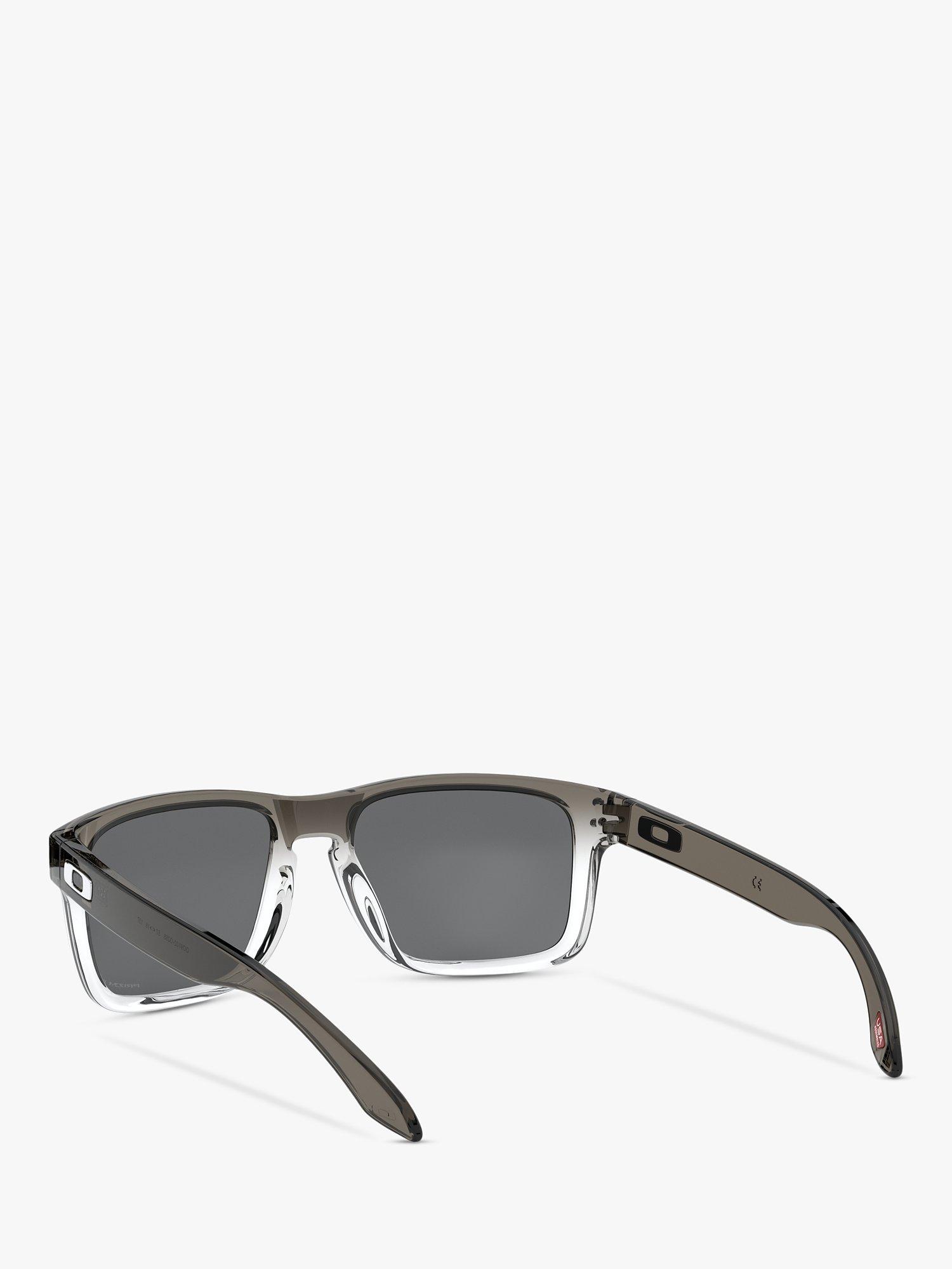 Product image 6 of 11, which shows Oakley OO9102 Men's Holbrook Prizm Polarised Square Sunglasses, Black Ombre/Grey