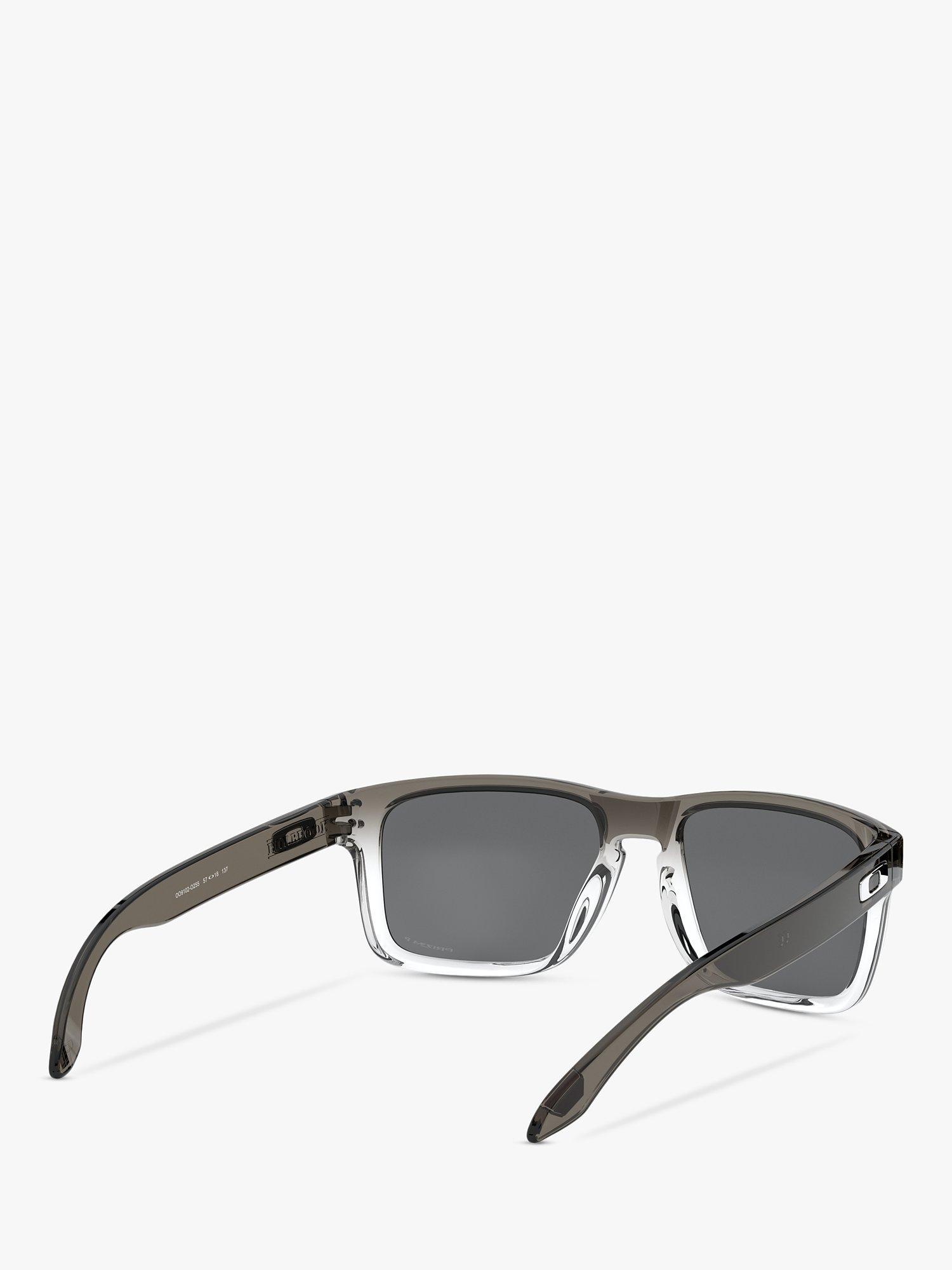 Product image 8 of 11, which shows Oakley OO9102 Men's Holbrook Prizm Polarised Square Sunglasses, Black Ombre/Grey