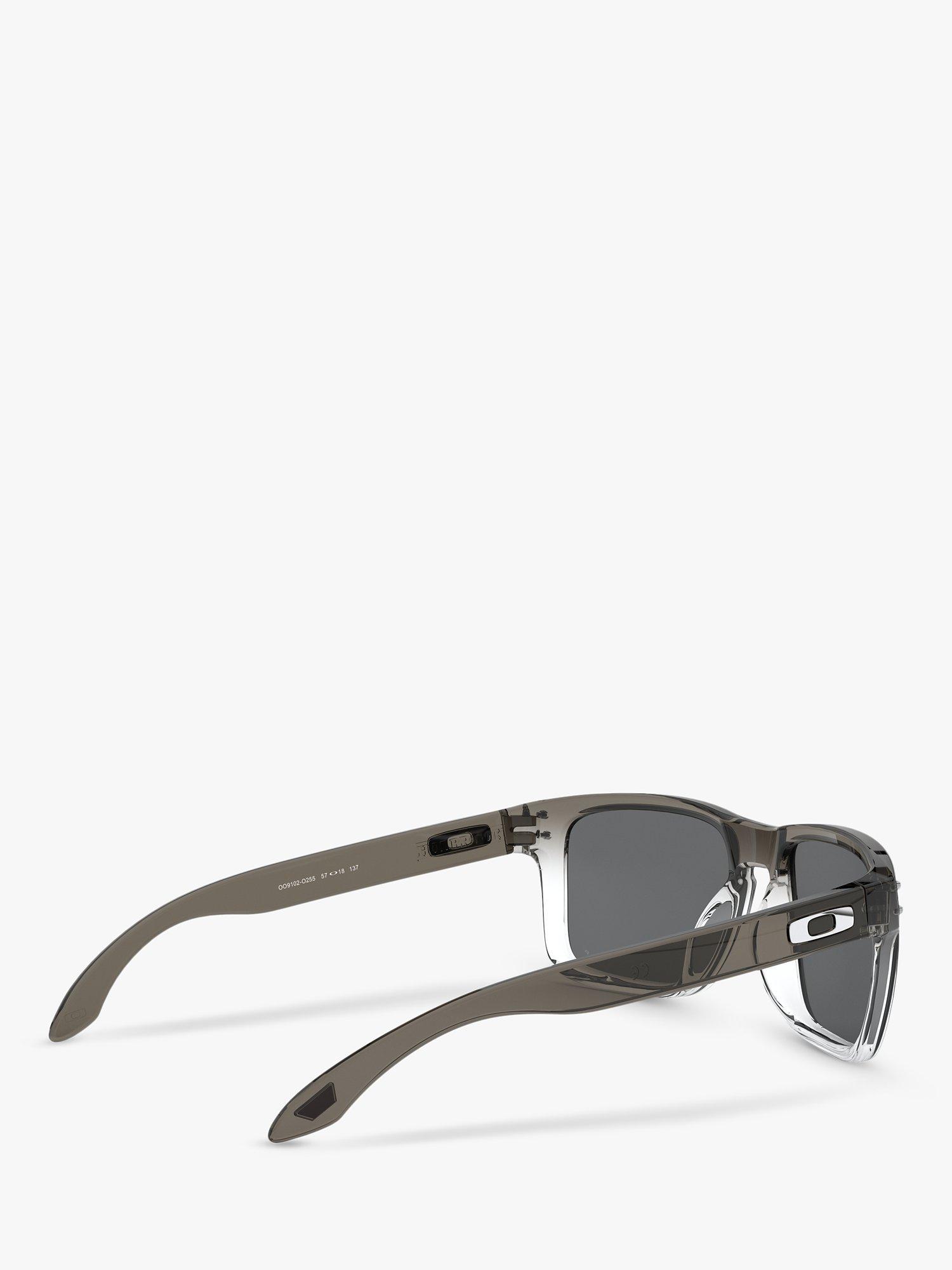 Product image 9 of 11, which shows Oakley OO9102 Men's Holbrook Prizm Polarised Square Sunglasses, Black Ombre/Grey