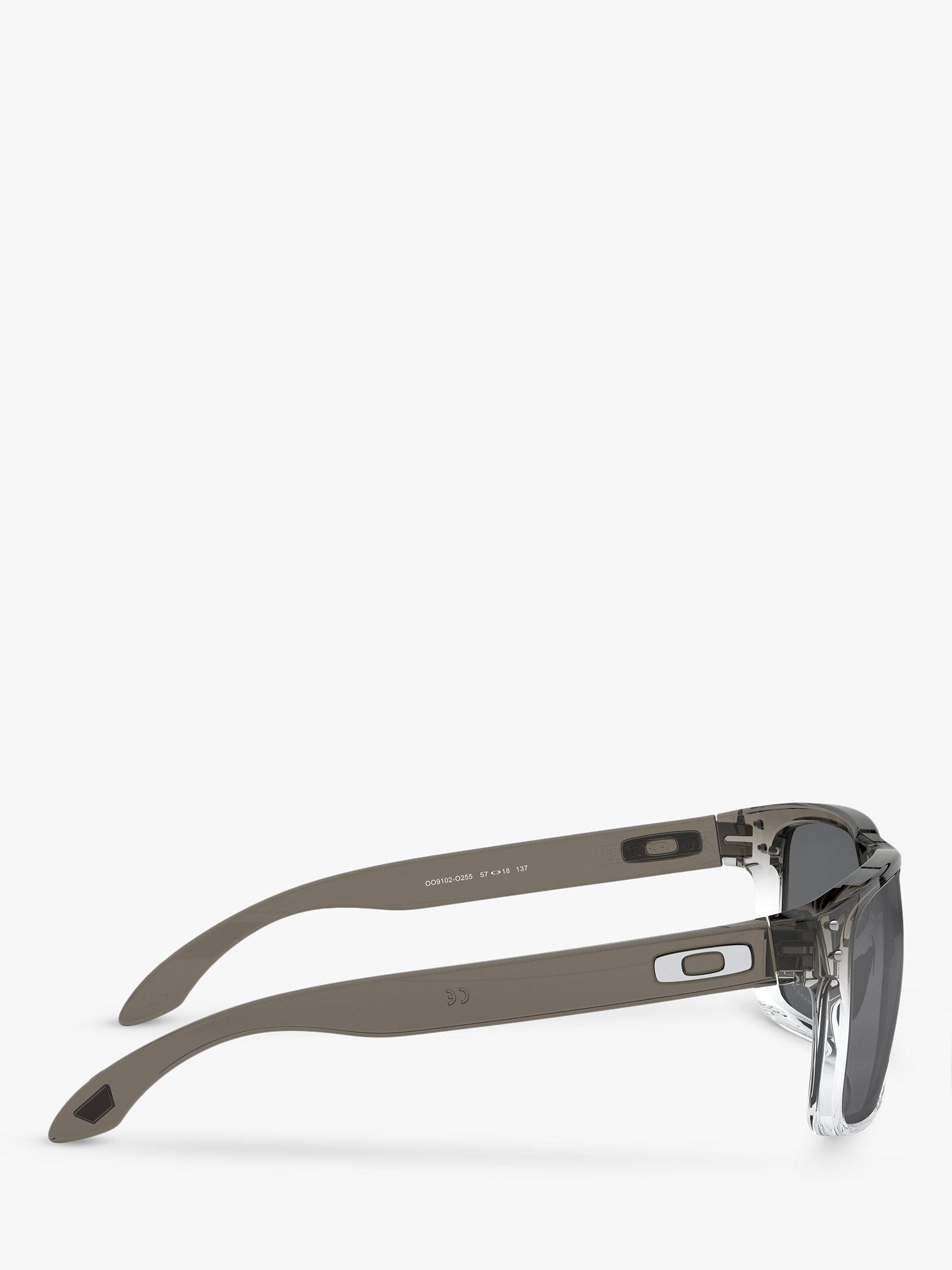 Product image 10 of 11, which shows Oakley OO9102 Men's Holbrook Prizm Polarised Square Sunglasses, Black Ombre/Grey