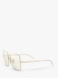 Ray-Ban RB1971 Women's Square Sunglasses, Gold/Clear Grey