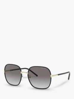 Prada PR 67XS Women's Square Sunglasses, Pale Gold/Black/Grey Gradient