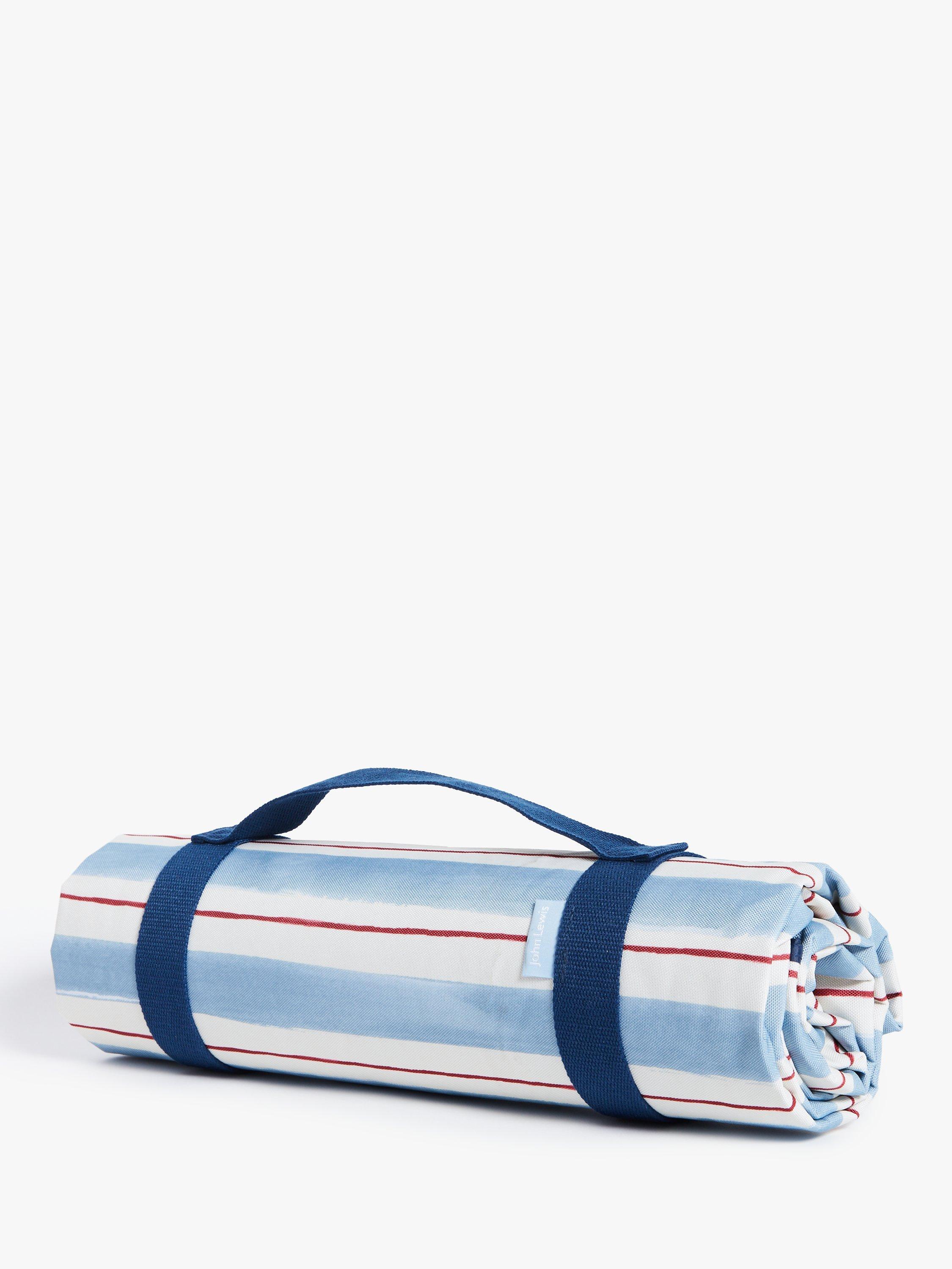 John Lewis Striped Picnic Rug, Blue