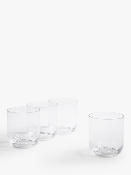 John Lewis Plastic Picnic Tumblers, Set of 4, 420ml, Clear, Clear