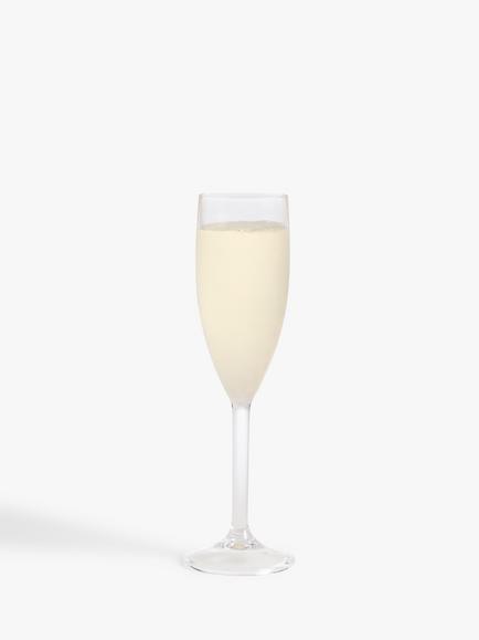 John Lewis Plastic Picnic Champagne Flutes, Set of 4, 180ml, Clear - view 2, Clear