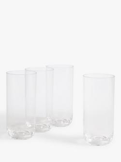 John Lewis Plastic Picnic Highballs, Set of 4, 500ml, Clear, Clear