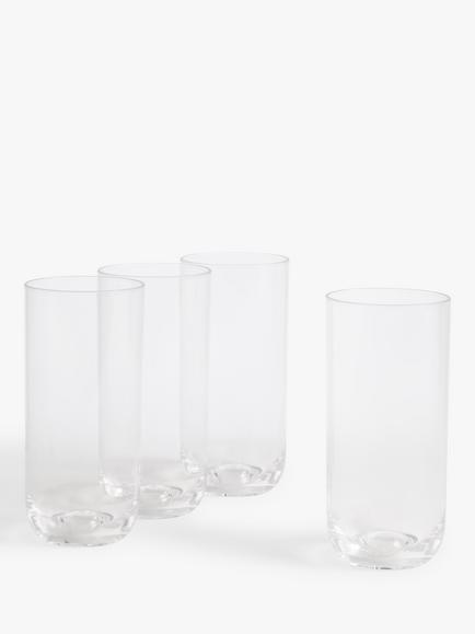 John Lewis Plastic Picnic Highballs, Set of 4, 500ml, Clear, Clear