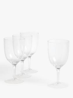John Lewis Plastic Wine Glass, Set of 4, 420ml, Clear, Clear