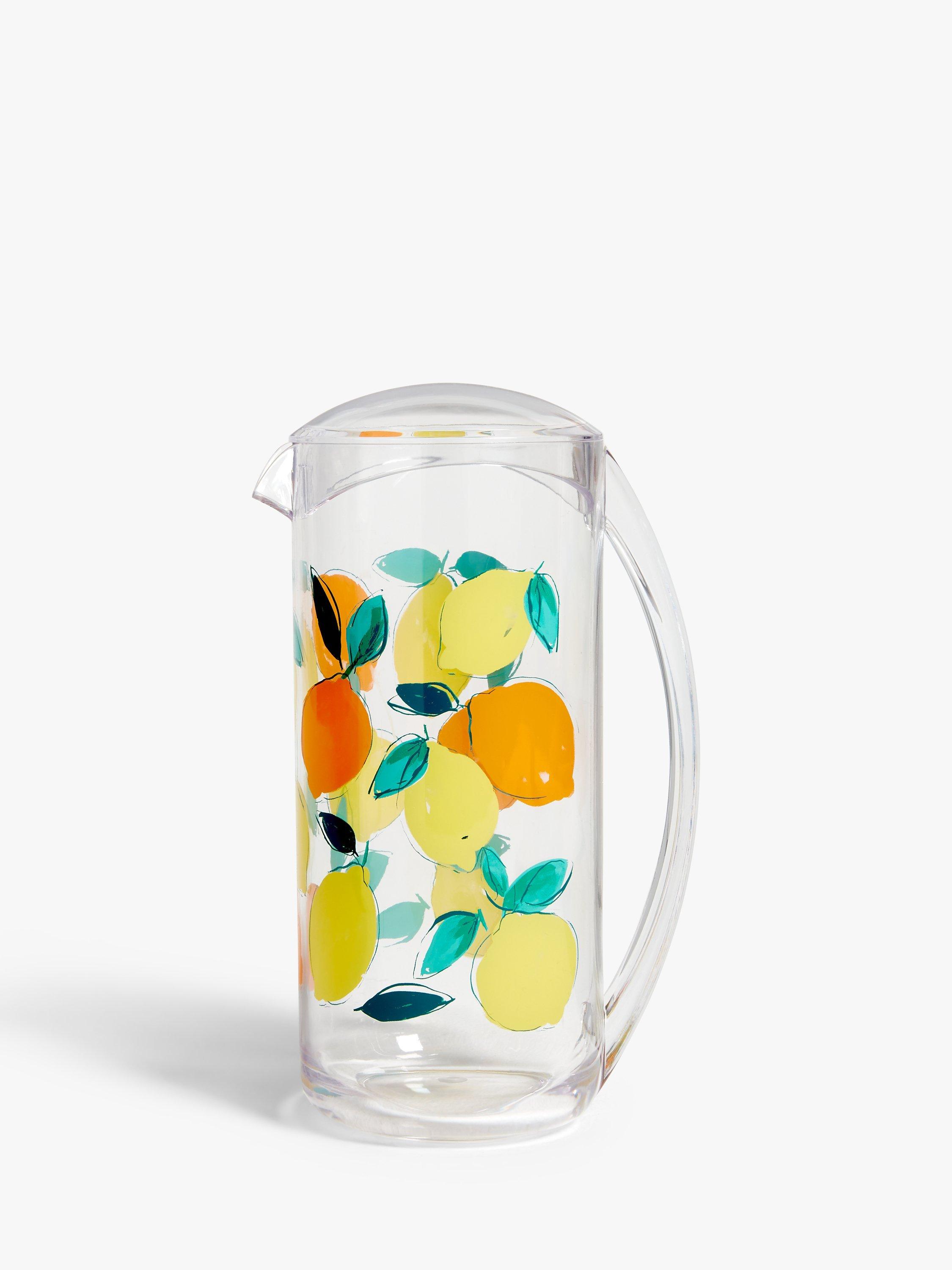 John Lewis Lemon Motif Jug, 2L, Clear/Yellow