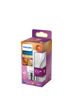 Philips 100W A60 BC LED Dimmable Classic Bulb, White, 