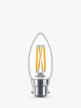 Philips 40W B35 B22 BC LED Dimmable Candle Bulb, Clear