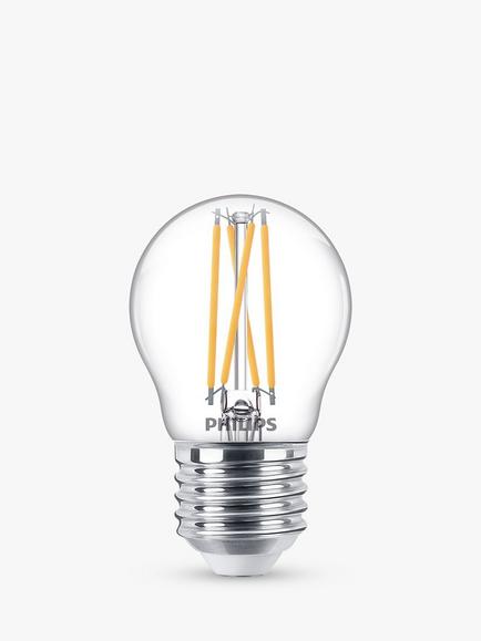 Philips 25W Golf Ball ES LED Dimmable Classic Bulb, Clear, Clear