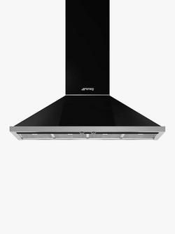 Smeg Portofino KPF12 120cm Chimney Cooker Hood, Black