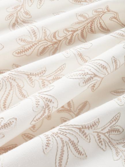 John Lewis Acanthus Embroidered Furnishing Fabric - view 2, Marshmallow