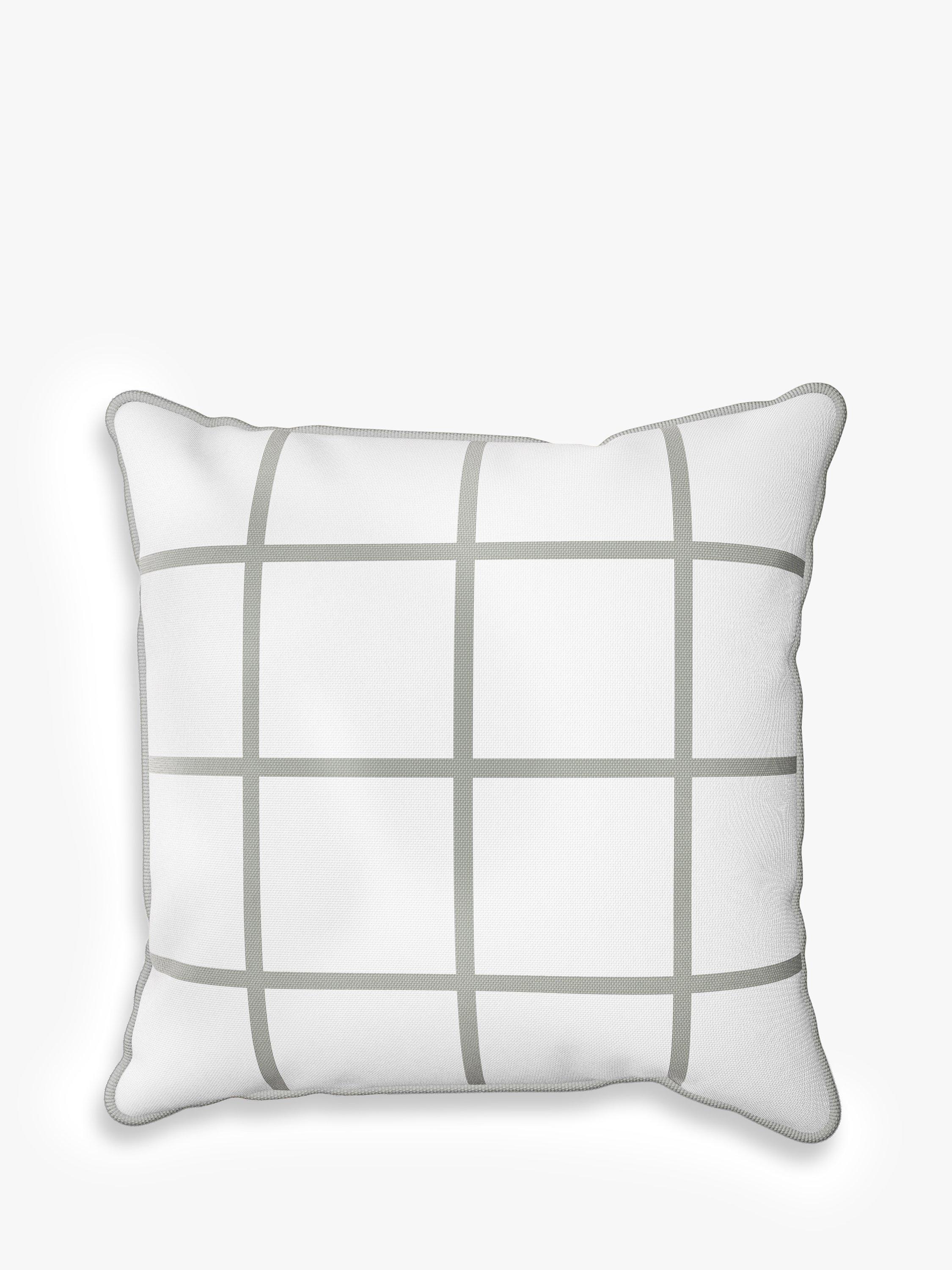 John Lewis Window Pane Check Print Garden Cushion, 43 x 43cm