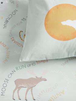 John Lewis World Map Reversible Pure Cotton Duvet Cover and Pillowcase Set, Single, Green - view 2, Green