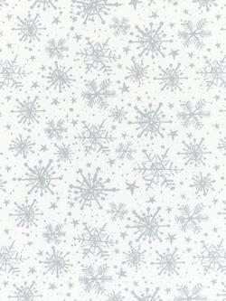 John Lewis Snowflake PVC Tablecloth Fabric, Silver - view 2, Silver