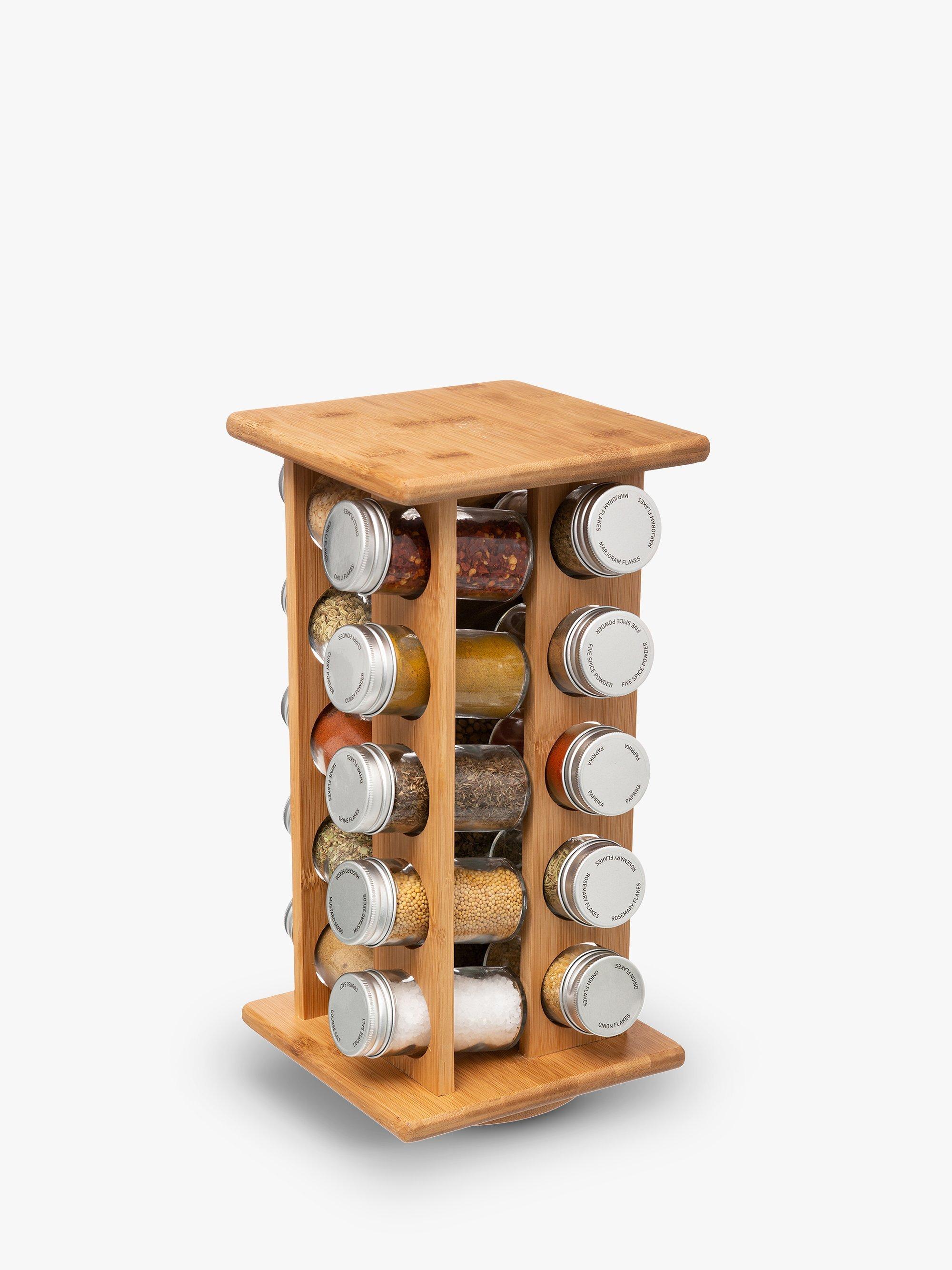 5Five 20 Jar Filled Rotating Bamboo Spice Rack