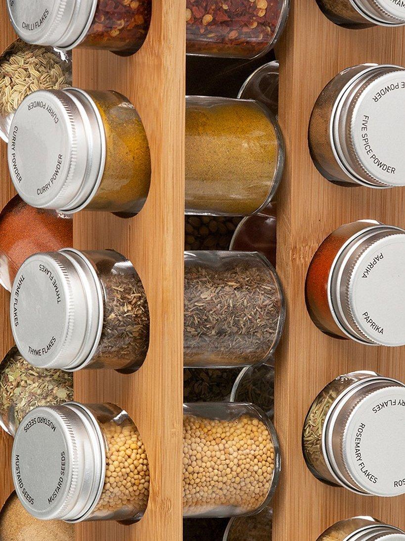 5Five 20 Jar Filled Rotating Bamboo Spice Rack