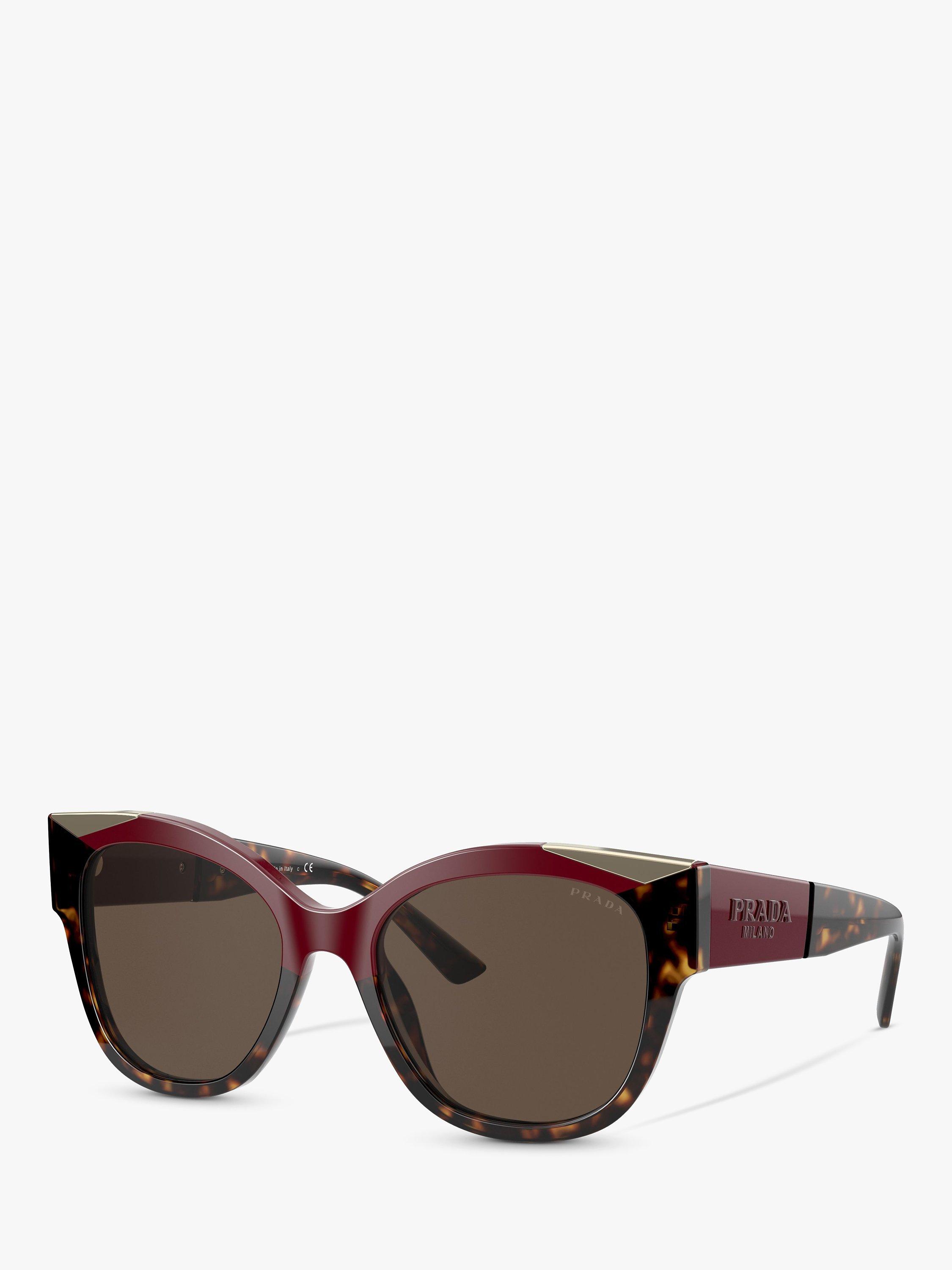 Prada PR 02WS Women's Pillow Sunglasses, Cherry/Dark Havana