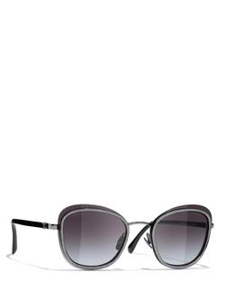 CHANEL Oval Sunglasses CH4264 Gunmetal/Grey Gradient, Gunmetal/Grey Gradient