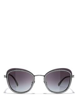CHANEL Oval Sunglasses CH4264 Gunmetal/Grey Gradient - view 2, Gunmetal/Grey Gradient