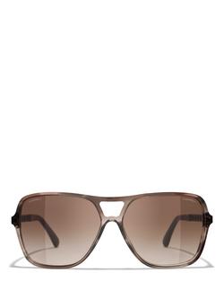 CHANEL Square Sunglasses CH5439Q Striped Grey/Brown Gradient - view 2, Striped Grey/Brown Gradient