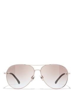 CHANEL Pilot Sunglasses CH4189TQ Rose Gold/Beige Gradient - view 2, Rose Gold/Beige Gradient