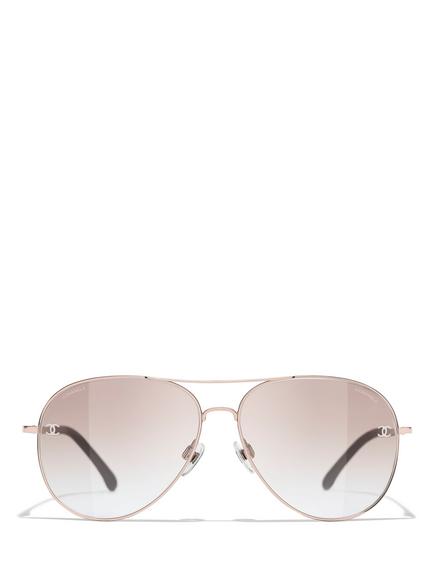 CHANEL Pilot Sunglasses CH4189TQ Rose Gold/Beige Gradient - view 2, Rose Gold/Beige Gradient