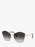 Miu Miu MU 60VS Women's Cat's Eye Sunglasses, Antique Gold/Black Gradient