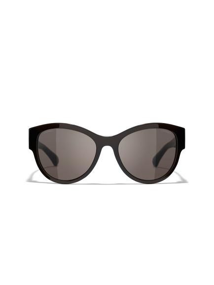 CHANEL Oval Sunglasses CH5434 Black/Brown - view 2, Black/Brown