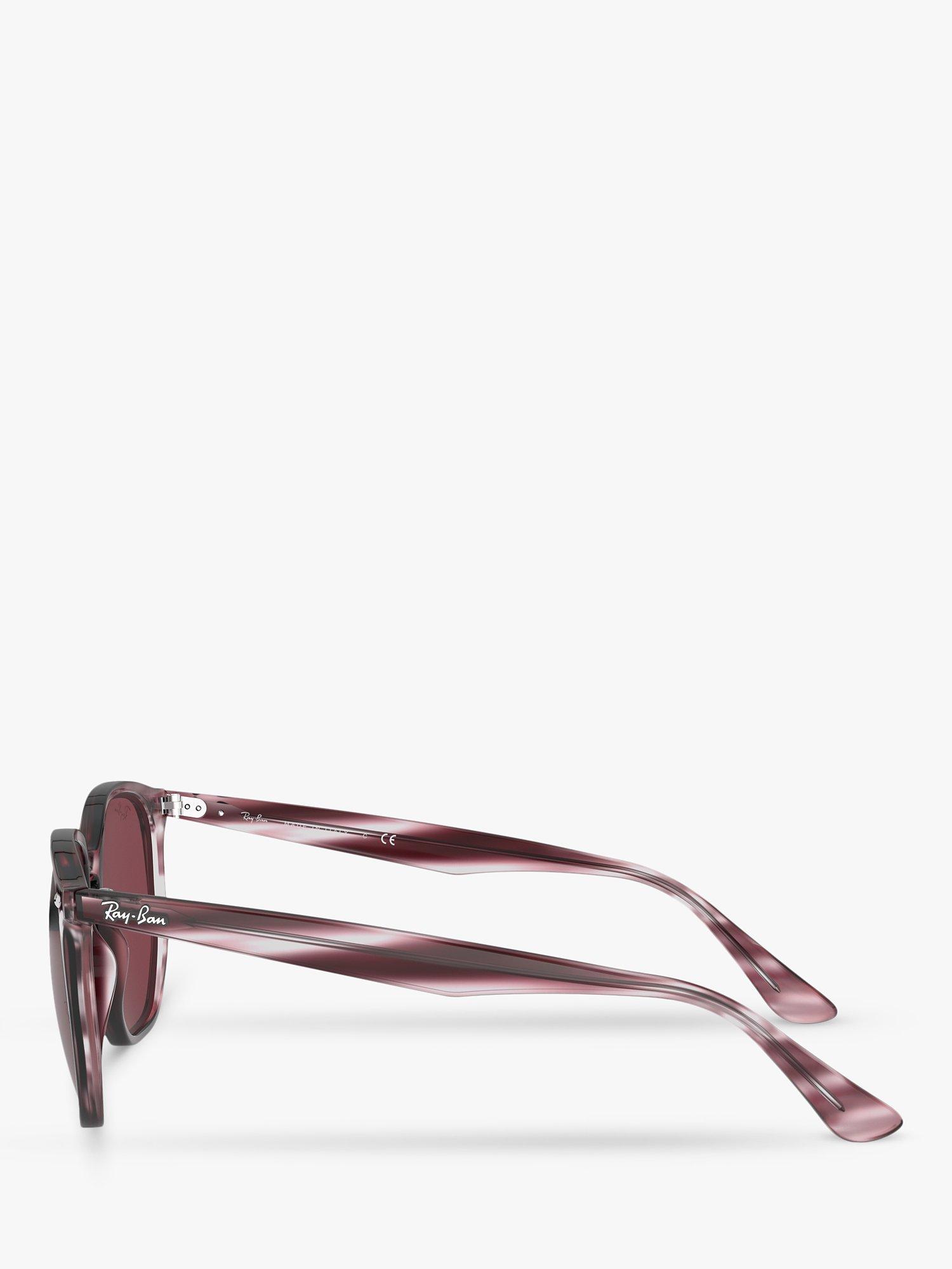 Product image 4 of 11, which shows Ray-Ban RB4306 Unisex Oval Sunglasses, Bordeaux Havana/Dark Red
