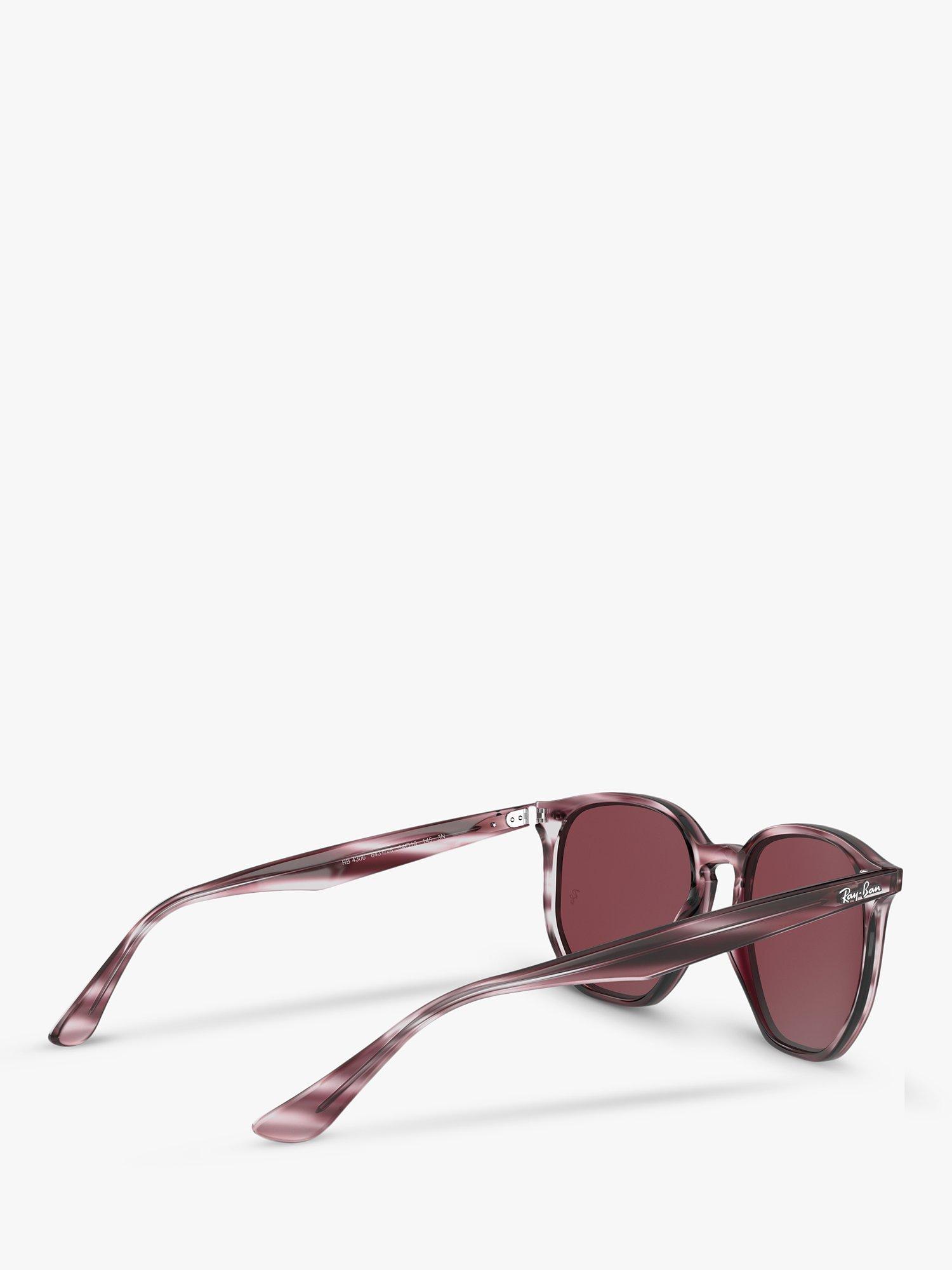 Product image 9 of 11, which shows Ray-Ban RB4306 Unisex Oval Sunglasses, Bordeaux Havana/Dark Red