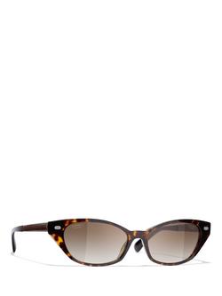 CHANEL Polarised Cat's Eye Sunglasses CH5438Q Havana/Brown Gradient, Havana/Brown Gradient