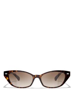 CHANEL Polarised Cat's Eye Sunglasses CH5438Q Havana/Brown Gradient - view 2, Havana/Brown Gradient