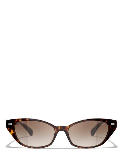 CHANEL Polarised Cat's Eye Sunglasses CH5438Q Havana/Brown Gradient - view 2, Havana/Brown Gradient
