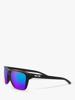 Oakley OO9448 Men's Sylas Prizm Polarised Rectangular Sunglasses - view 2, Black/Sapphire