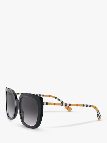 Burberry BE4323 Women's Caroll Square Sunglasses - view 2, Black/Grey Gradient