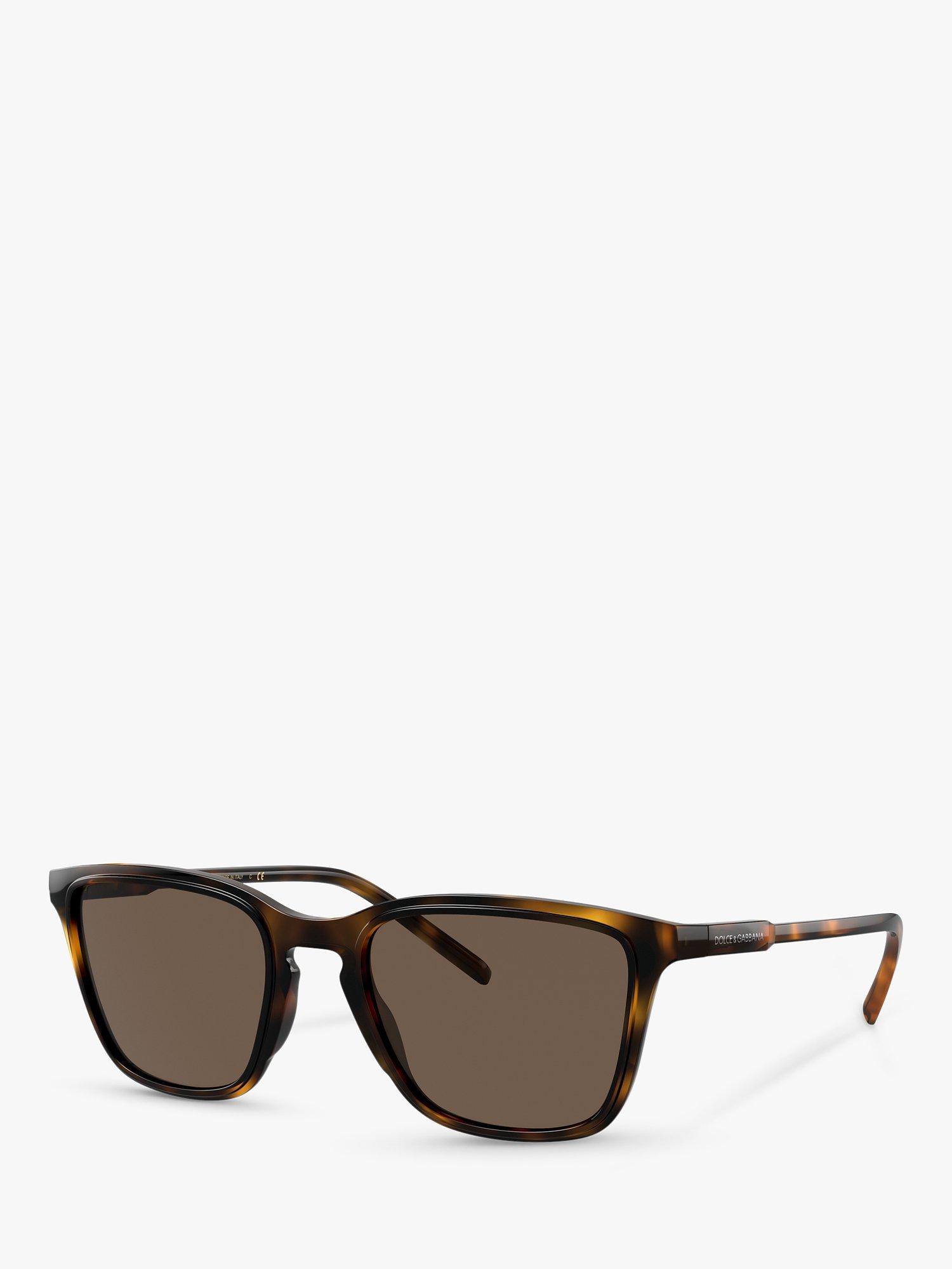 Dolce & Gabbana DG6145 Men's Square Sunglasses, Havana/Dark Brown