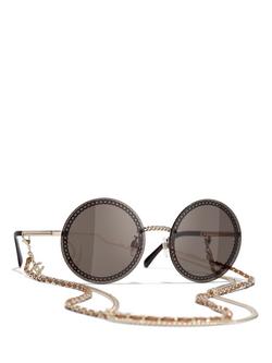 CHANEL Round Sunglasses CH4245 Pale Gold/Brown, Pale Gold/Brown